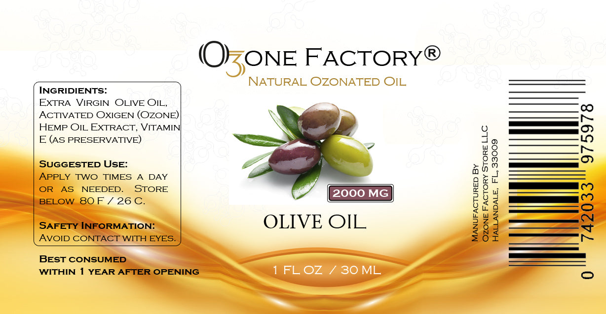 OZONATED OLIVE OIL with Hemp Extract